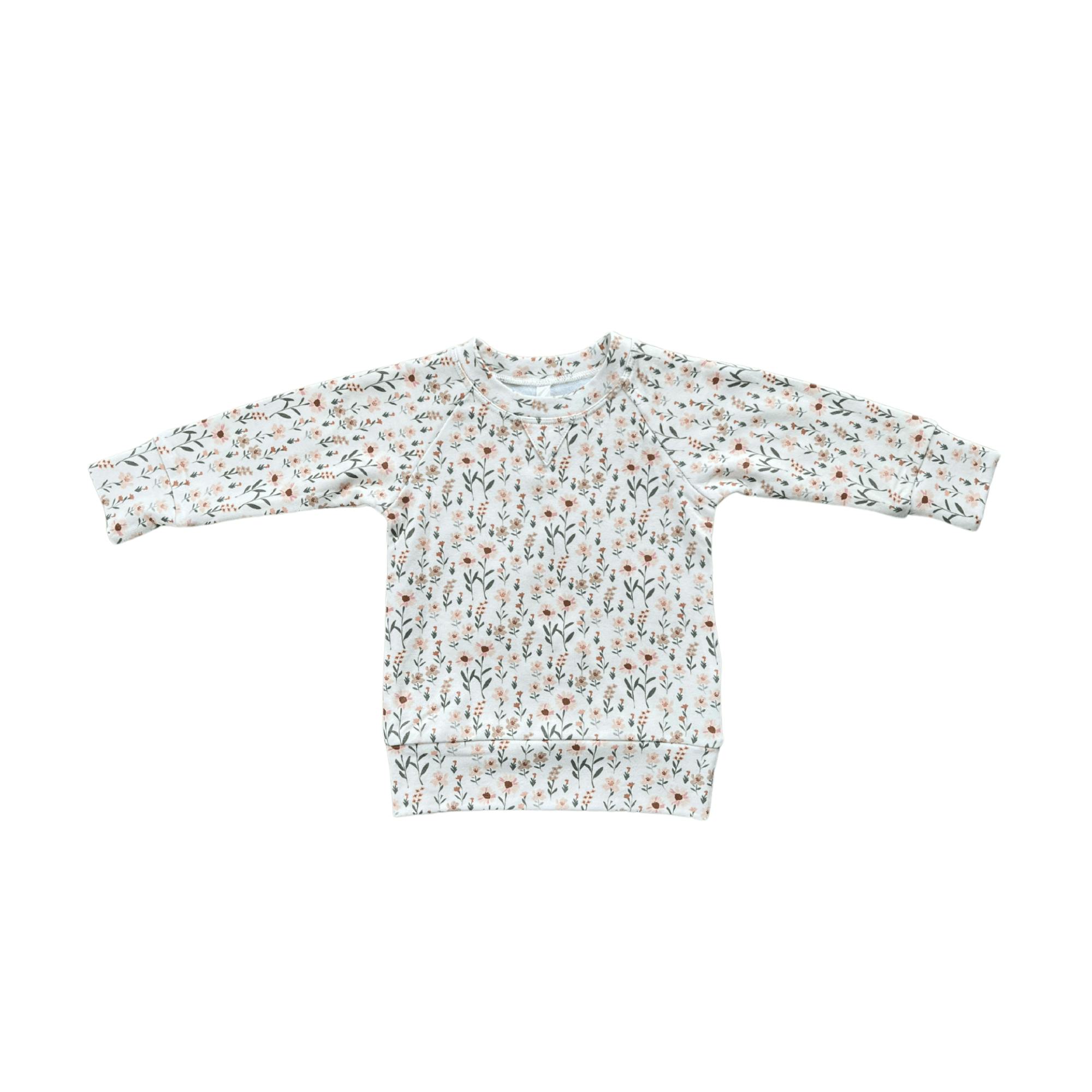Girl's Raglan Sweatshirt Slate Daisy