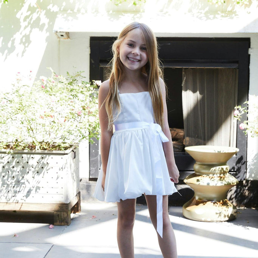 Bailey White Rose Satin Ballet Dress