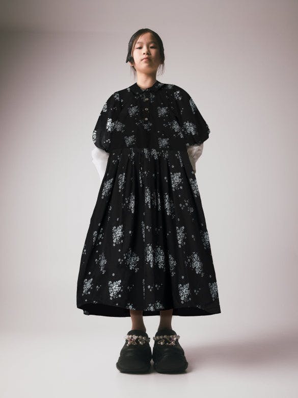 Lilly Pleated Dress Black & White
