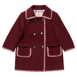 Girls Beck Peacoat - Burgundy