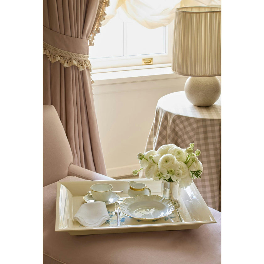 Aerin X Gracie Lacquer Serving Tray, Cream