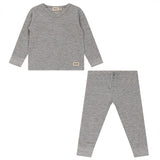 Dot Print Elastic Waist Long Sleeve Top and Bottom Two Piece Set