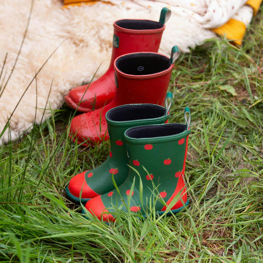 Wellington Classic Calf Length Round Toes Waterproof Boots, Green