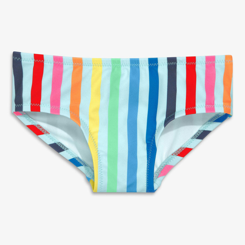 Clearance kids swim bikini bottom in rainbow sky stripe