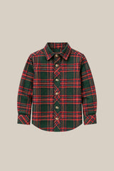 Boys John Shirt in Evergreen Plaid