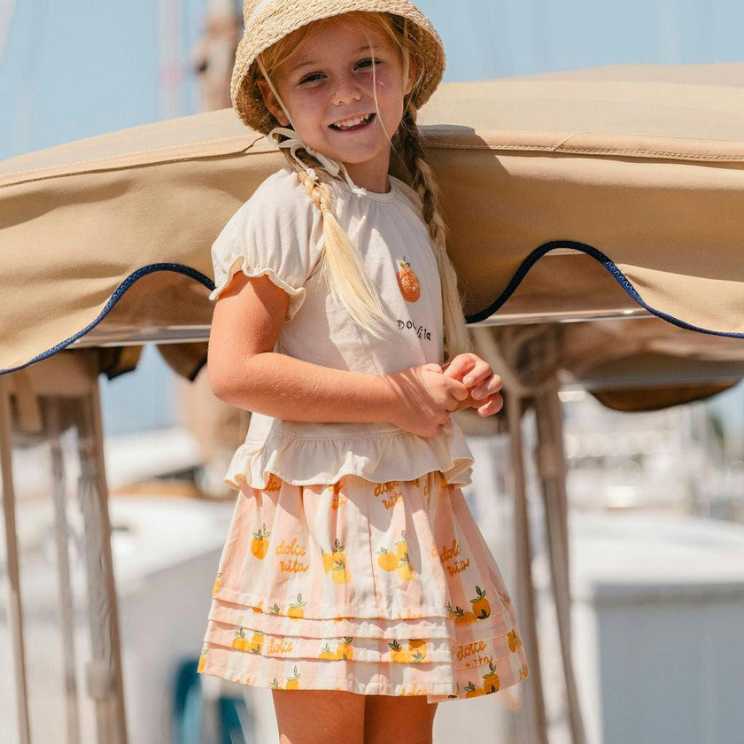 S/S Ruffle Skirt Set in Dolce Vita