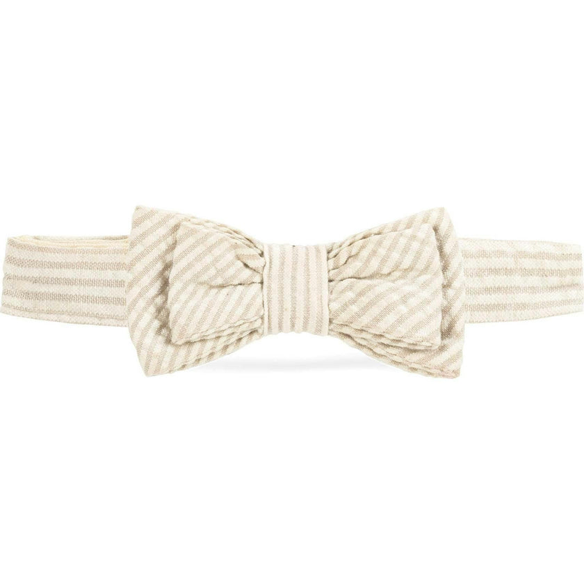 Classic Seersucker Bow Tie, Beige