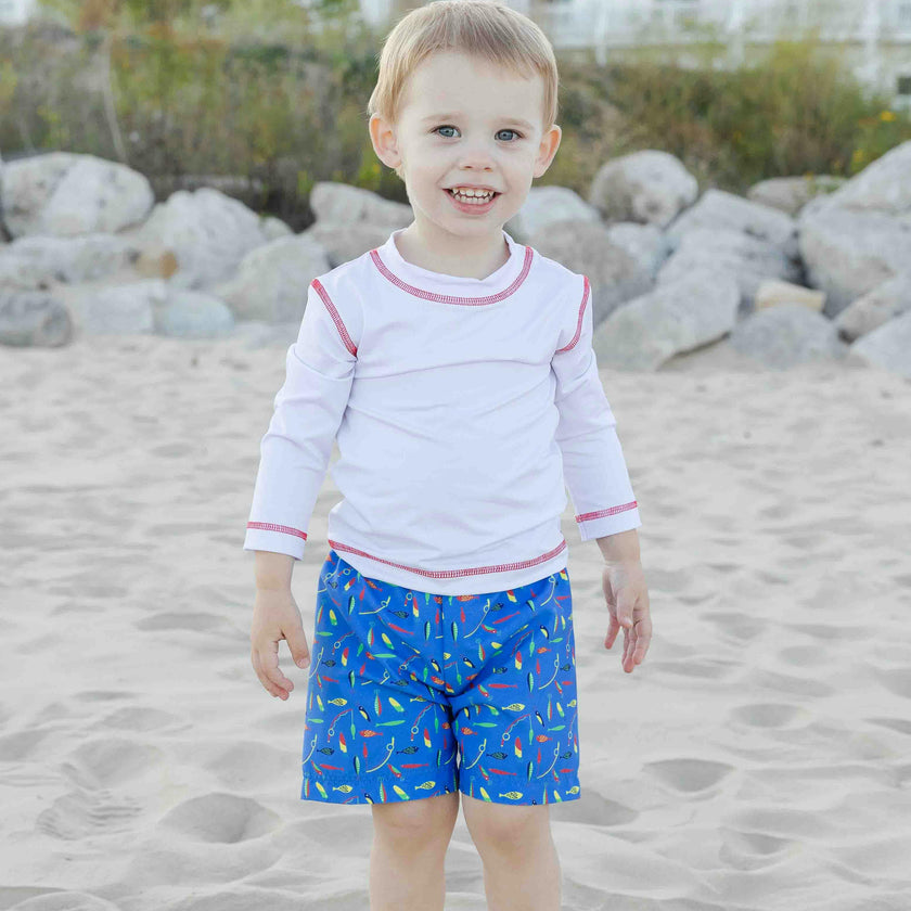 Fishing Lure Print Swim Trunk