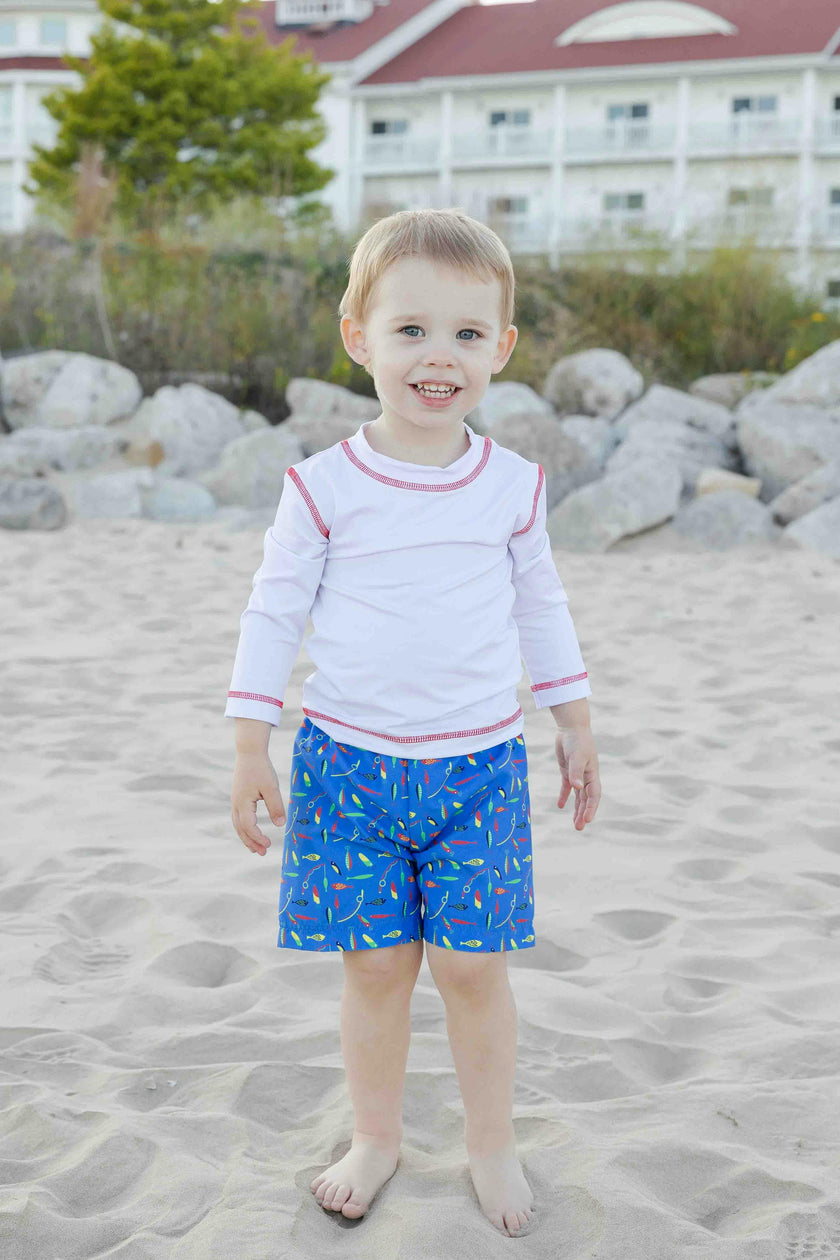 Fishing Lure Print Swim Trunk