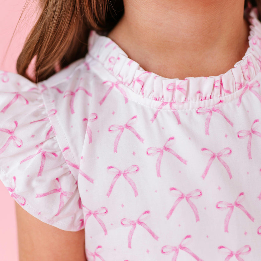 Blush Bows Ruffle Dress