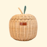 Handcrafted - Apple Rattan Storage Basket Natural (Small) - Rattan Wicker