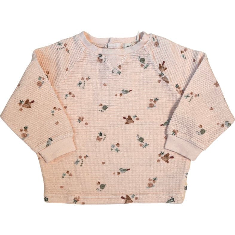 Organic Cotton Waffle Long Sleeve Tee in Birds