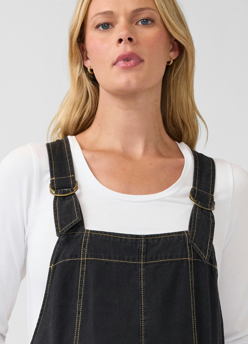 Ankle Tapered Leg Denim Maternity Overall