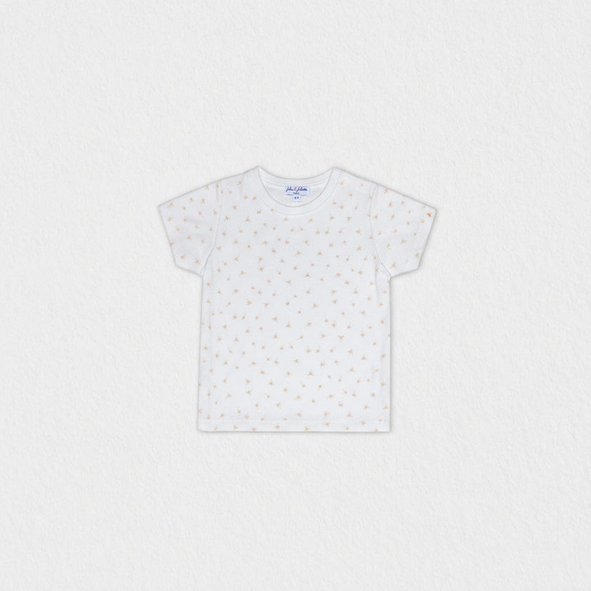 Cederique Boy T-shirt Short Sleeve, White Beige Palm