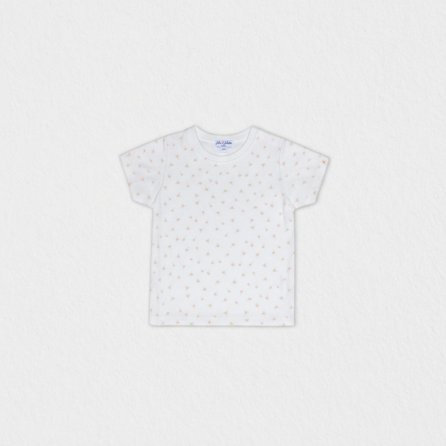 Cederique Boy T-shirt Short Sleeve, White Beige Palm