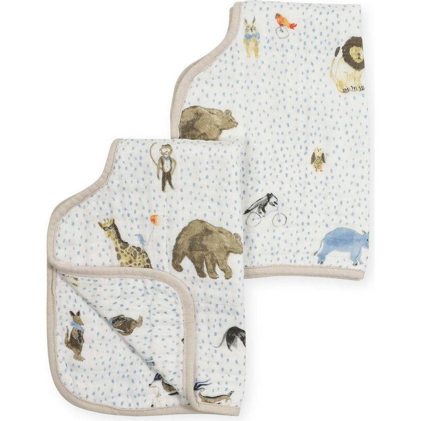 Cotton Muslin Burp Cloth 2 Pack - Party Animals