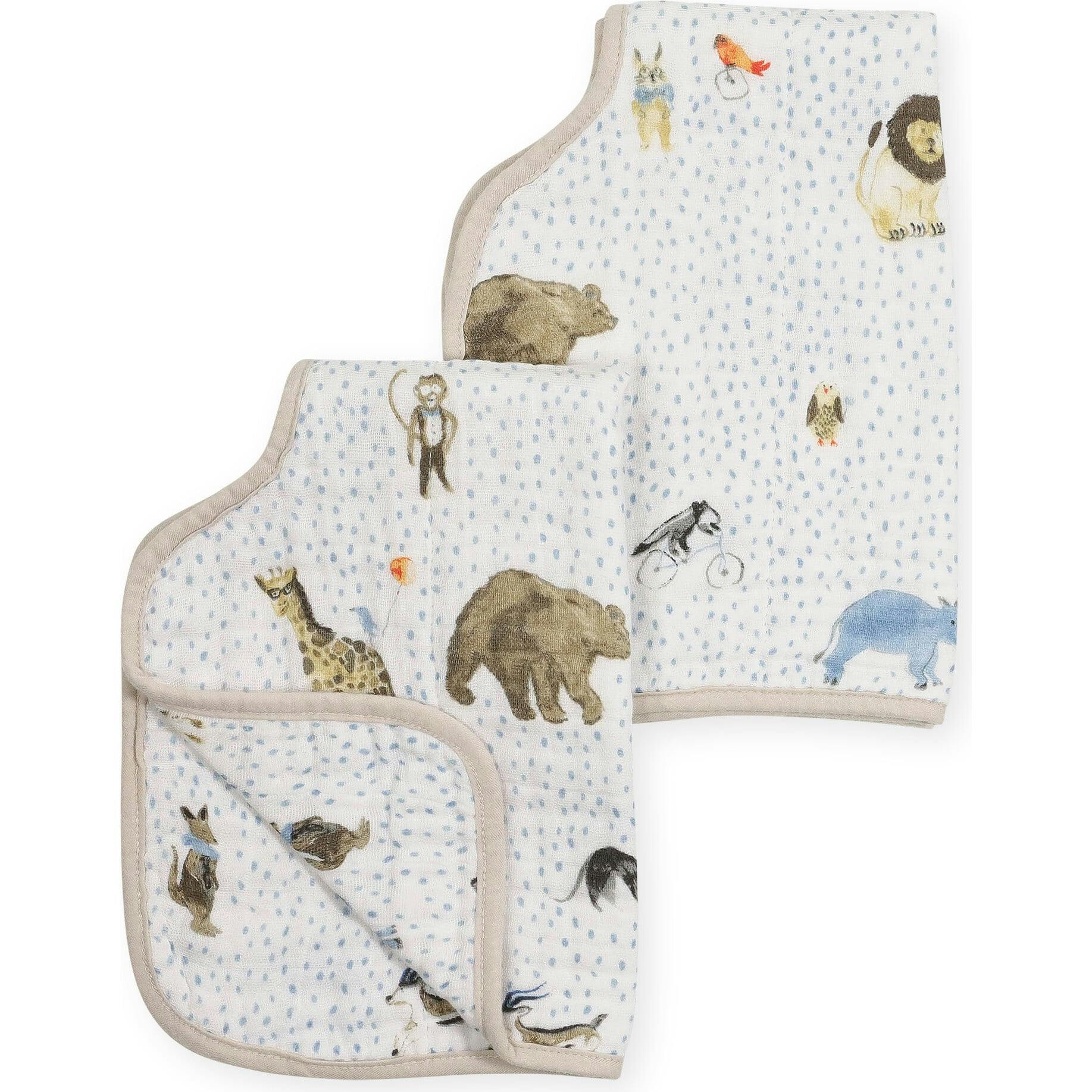 Cotton Muslin Burp Cloth 2 Pack - Party Animals