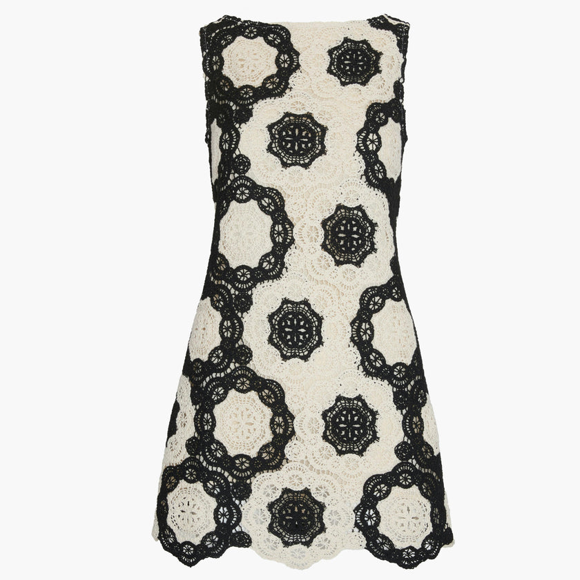 The Lisandra Dress - Black/Ivory Crochet Lace