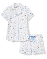 Women's Twill Short Sleeve Short Set in Summer Nostalgia