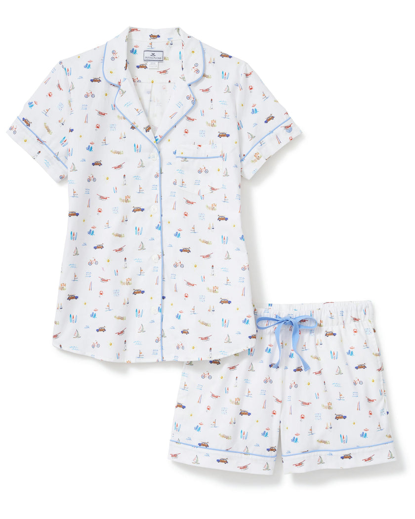 Women's Twill Short Sleeve Short Set in Summer Nostalgia