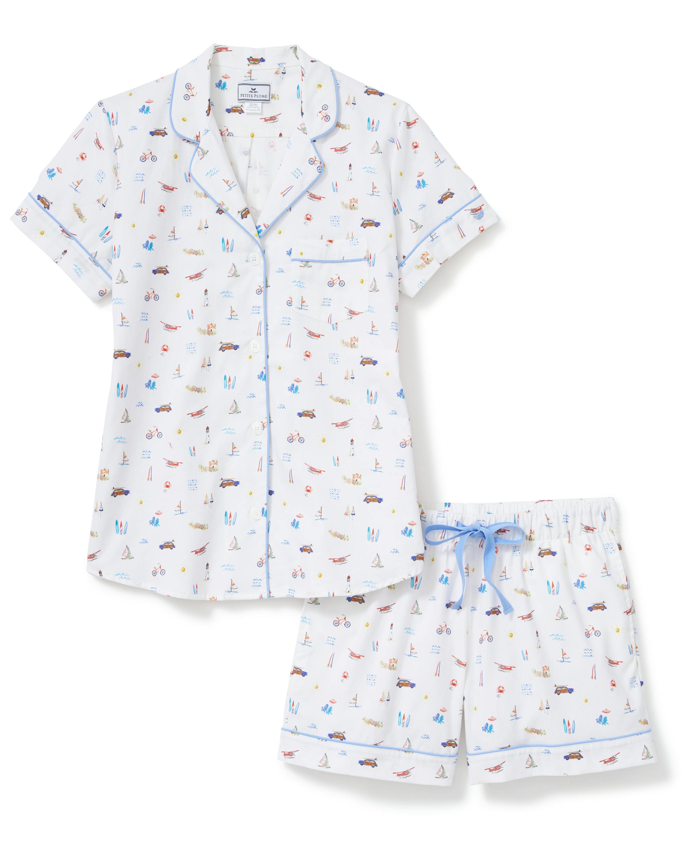 Women's Twill Short Sleeve Short Set in Summer Nostalgia