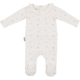 Floral Ruffle Footie and Beanie Set