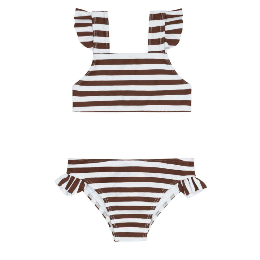 girls cocoa stripe tie back bikini