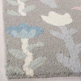 Kids Flora Rug, Grey
