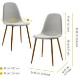 Minimalista Fabric Dining Chair with Wood Grain Metal Legs