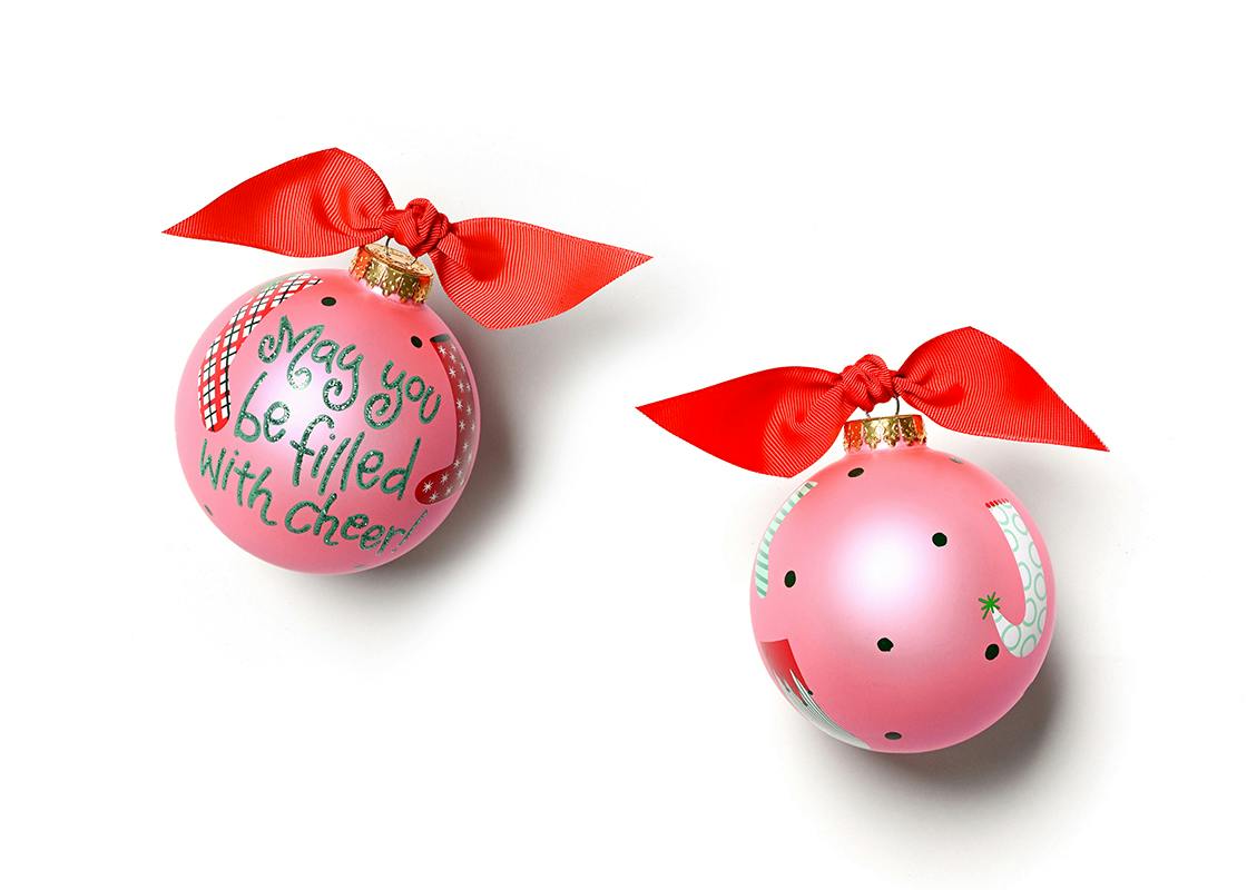 Filled With Cheer Stockings Glass Ornament