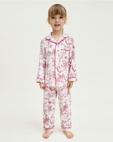 Kid's Twill Pajama Set in Red Timeless Toile