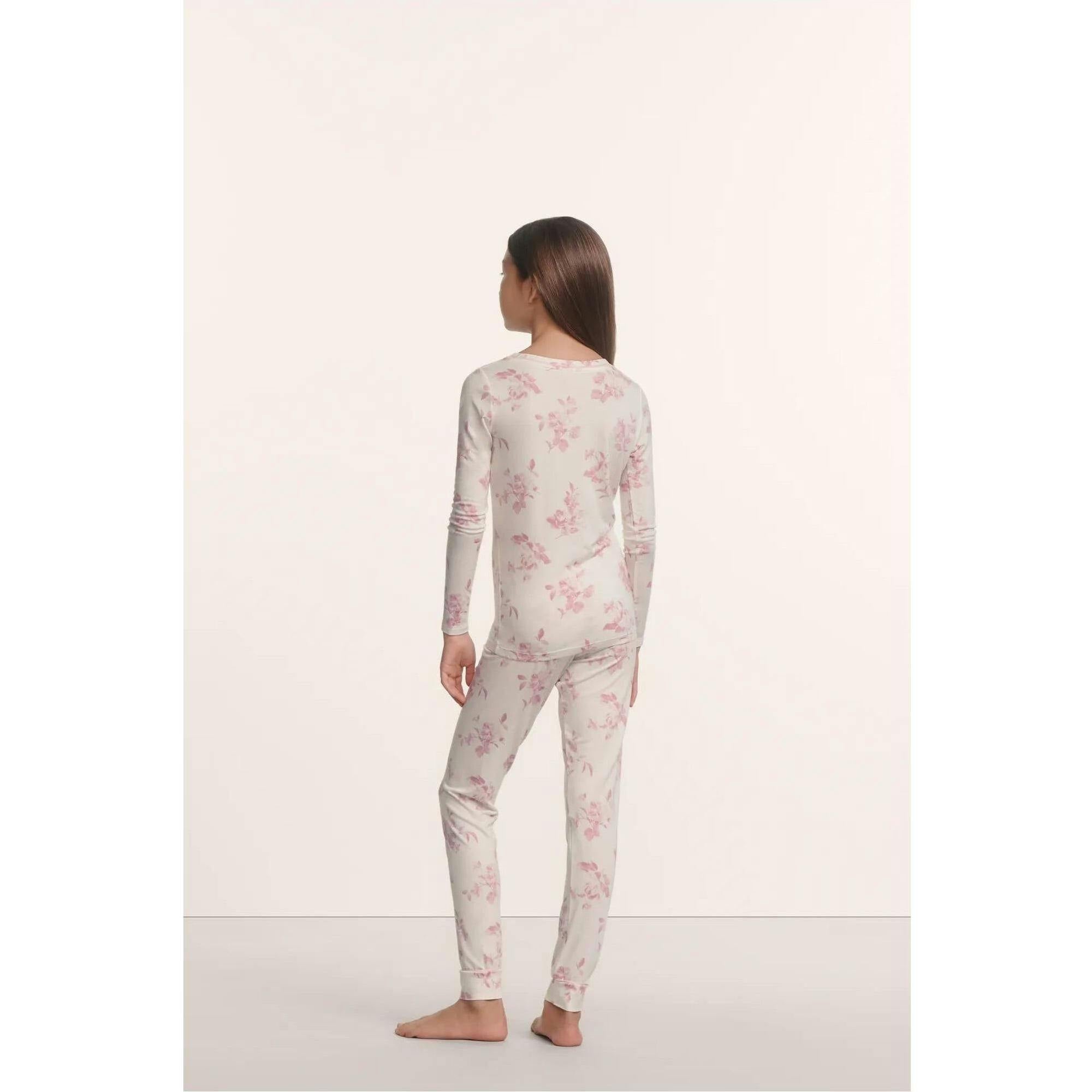 Kids Printed TENCEL™ Modal Unisex Long PJ Set, Pink