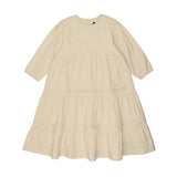 Pleats-N-Tiers 3-Quarter Sleeve Dress