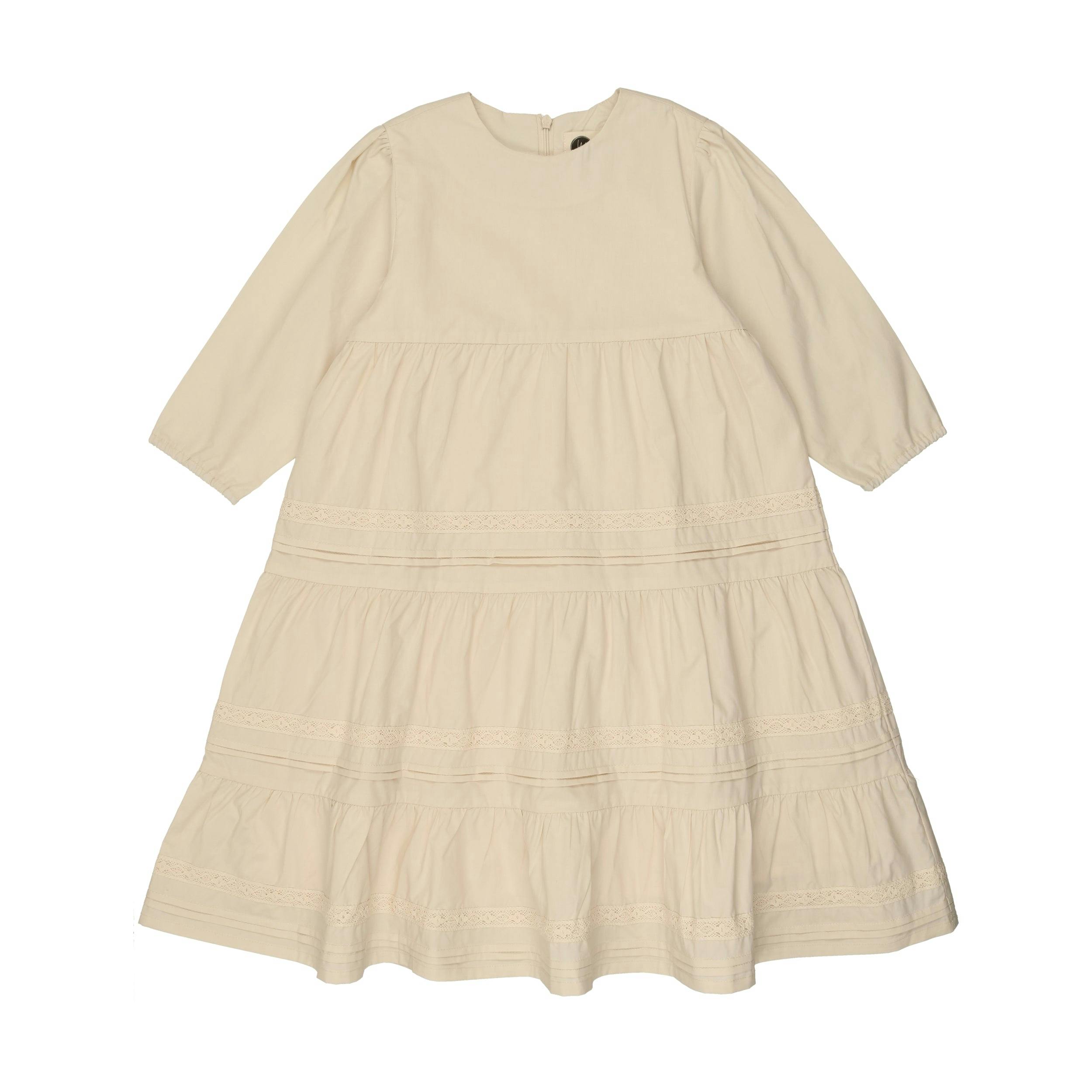 Pleats-N-Tiers 3-Quarter Sleeve Dress