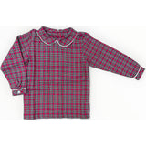 Boys Peter Pan Shirt in Holiday Plaid