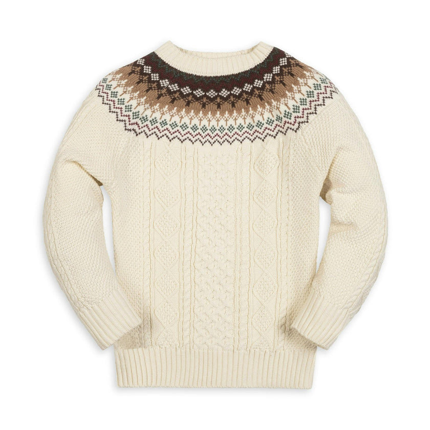 Organic Fair Isle Cable Sweater - Baby