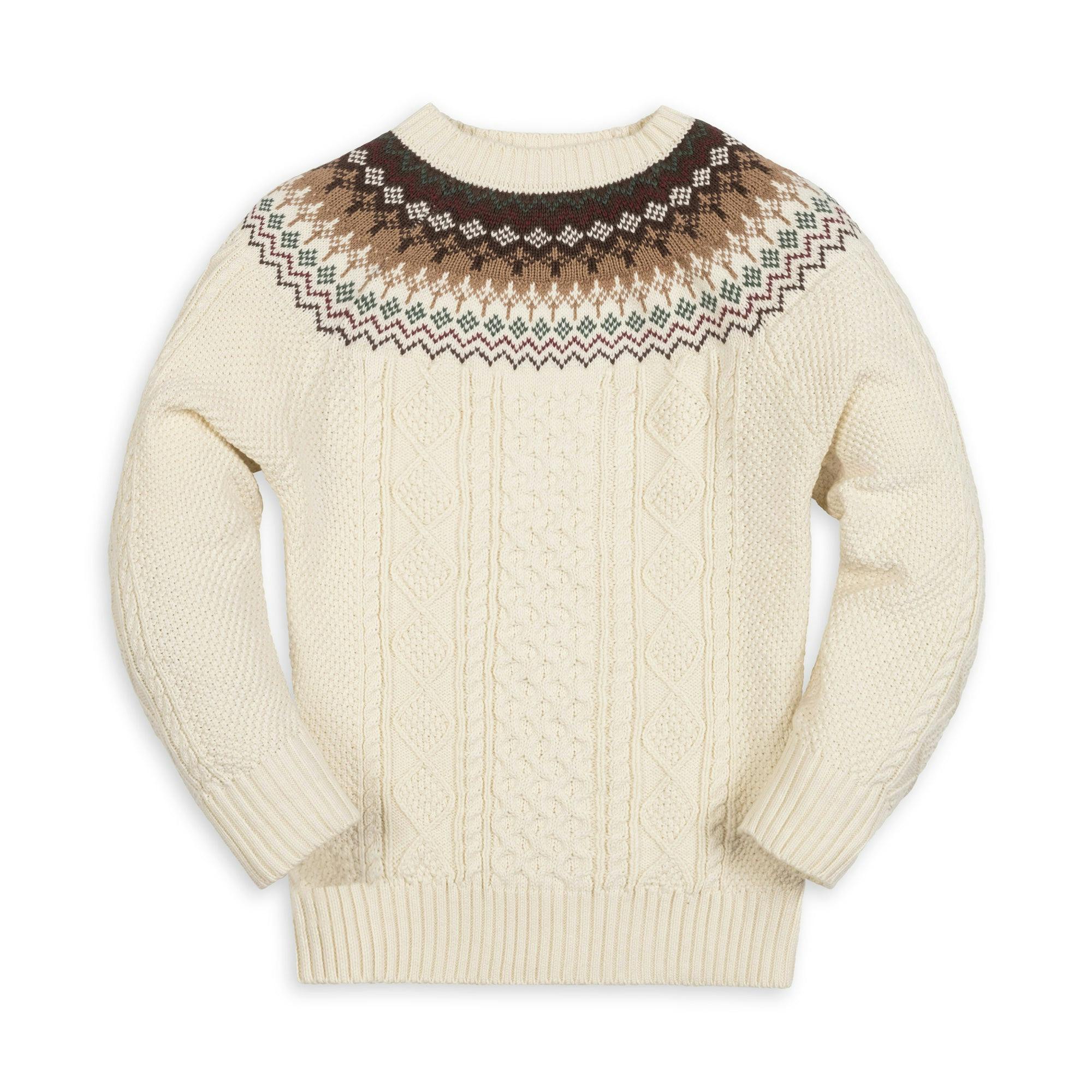 Organic Fair Isle Cable Sweater - Baby