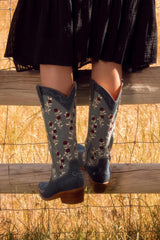 Rosemary Cowgirl Boots in Denim