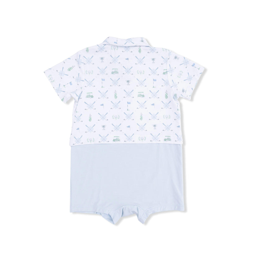 Golf Trellis Blue - Short Playsuit