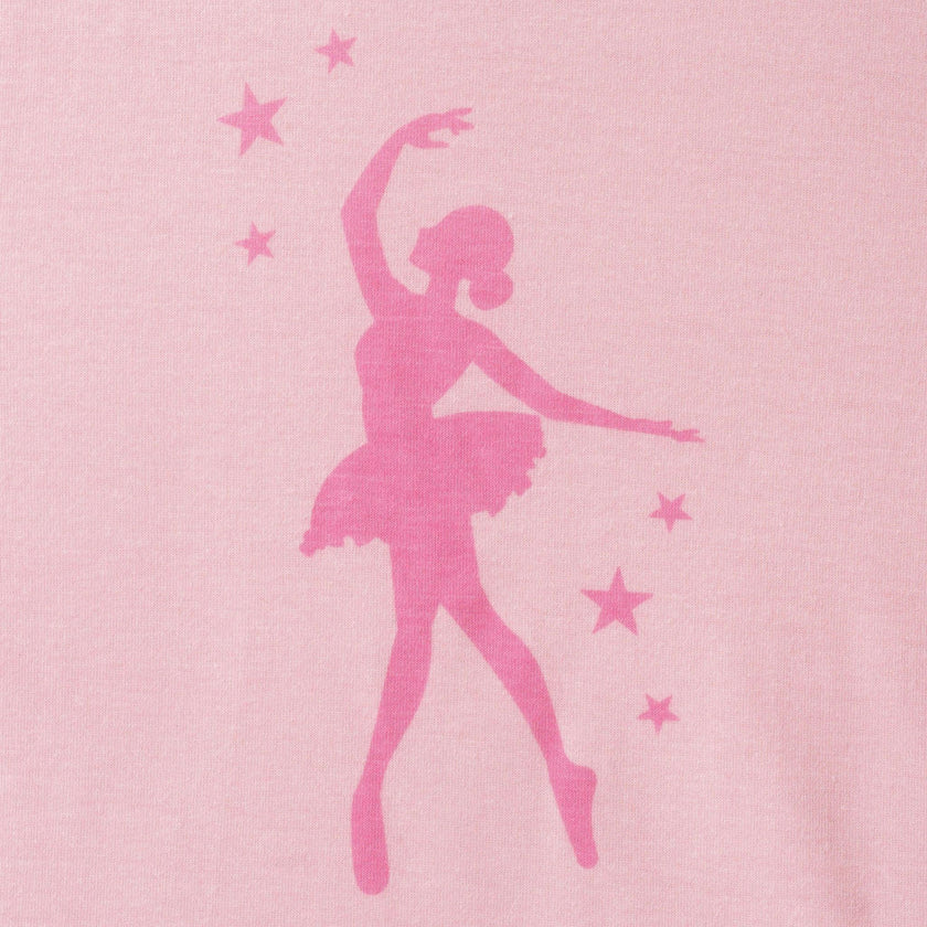 Girls Tee And Short Pajama Set | Pink Ballet