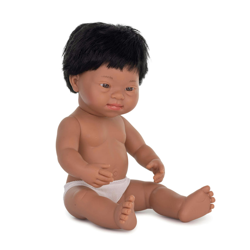 Hispanic Baby Boy Doll with Down Syndrome - 15''