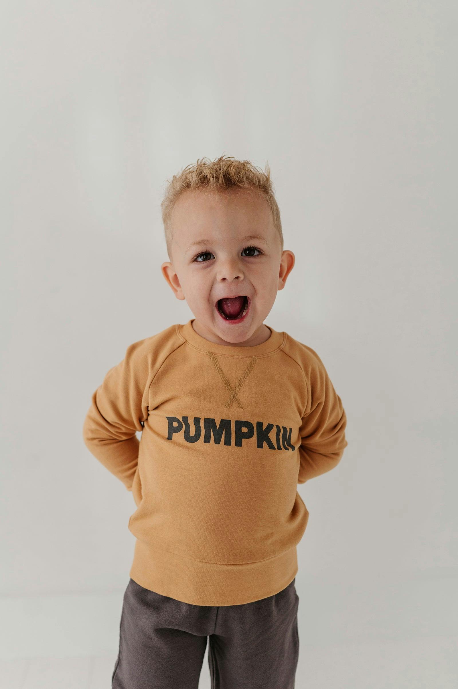Boys Raglan Sweatshirt in Pumpkin