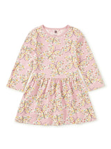 Long Sleeve Skirted Dress, Tea Rose Butterfly