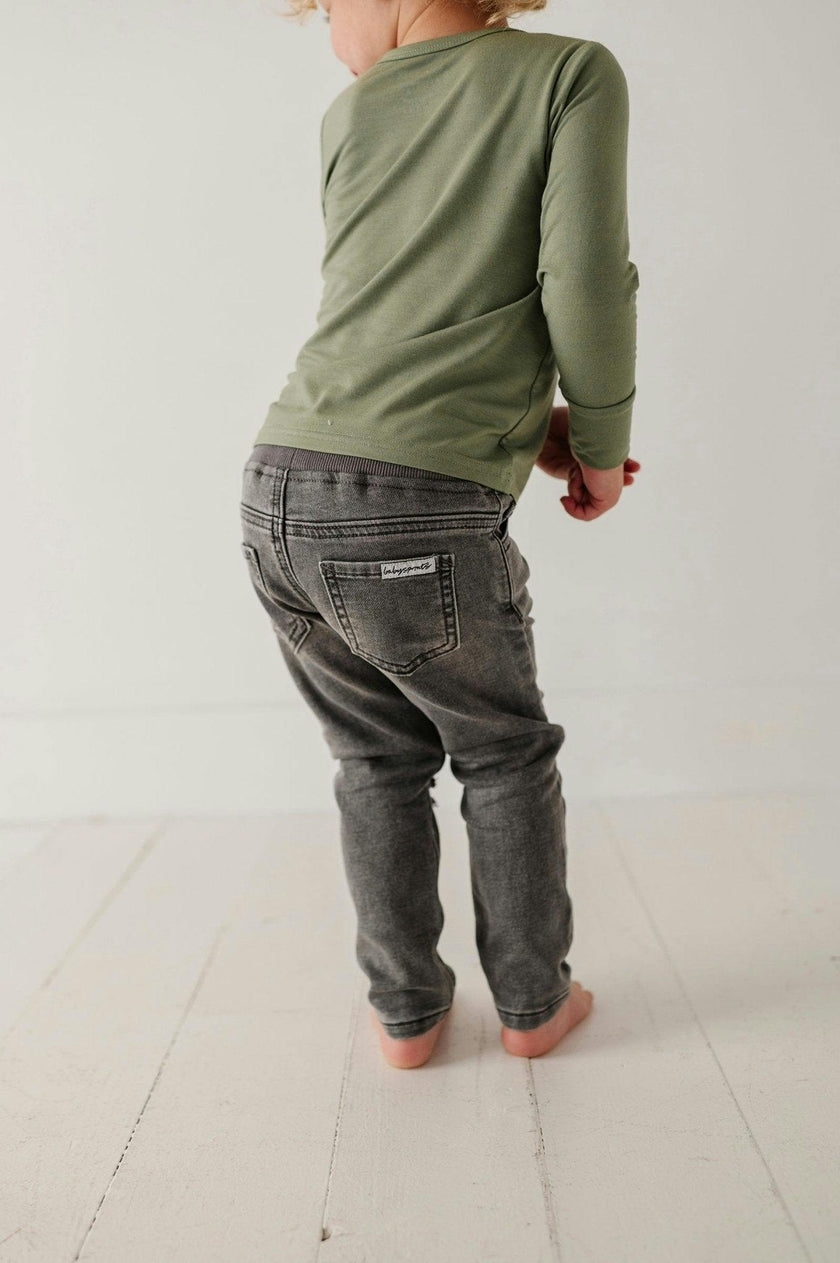 Boys Slim Denim Jeans in Gray