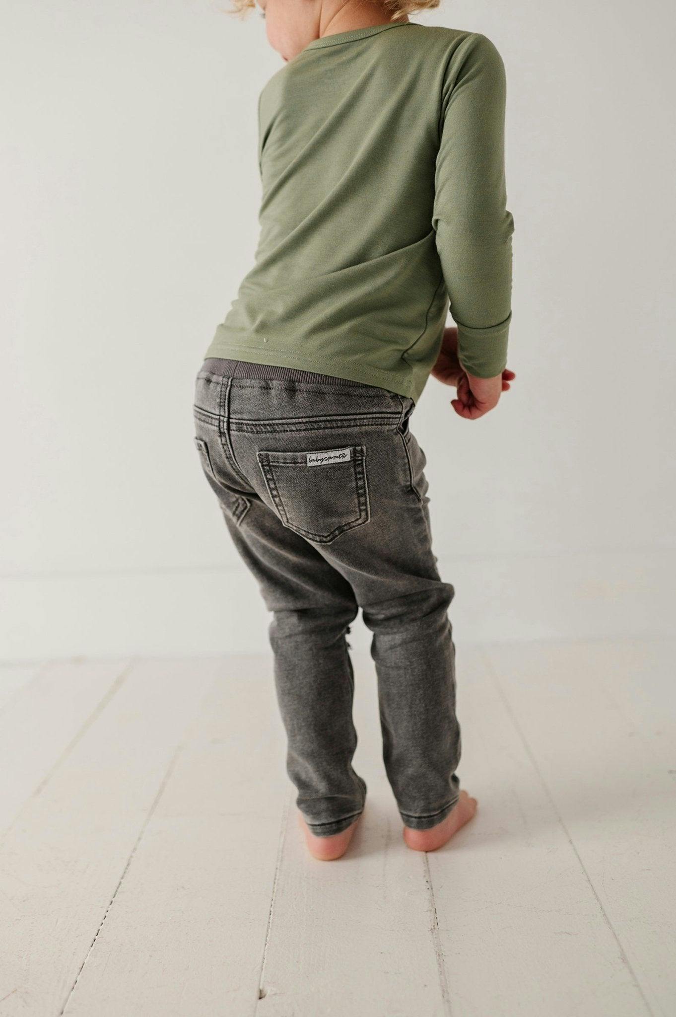 Boys Slim Denim Jeans in Gray