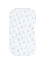 Blue Puppy Love Print Burp Cloth