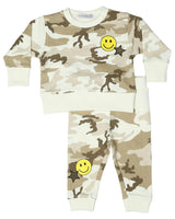 Toddler Camo Smiley Patches Set - Sand