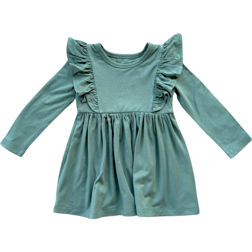 Girl's Long Sleeve Ruffle Dress