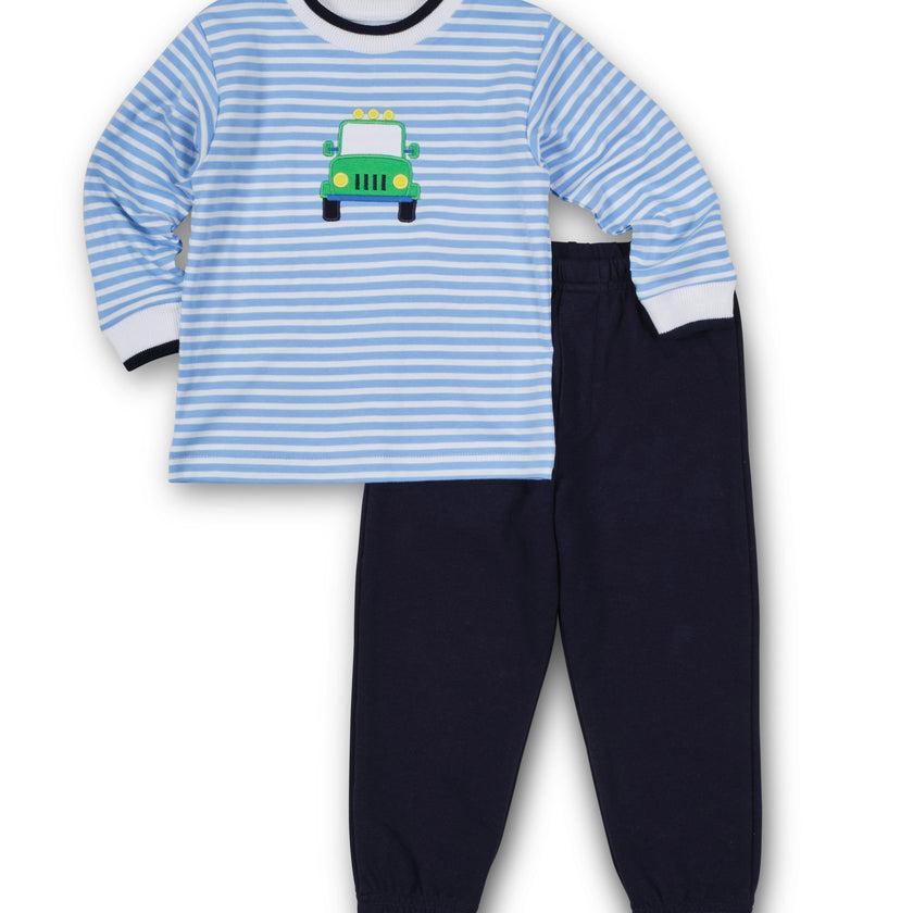 Stripe Knit Shirt With Safari Jeep