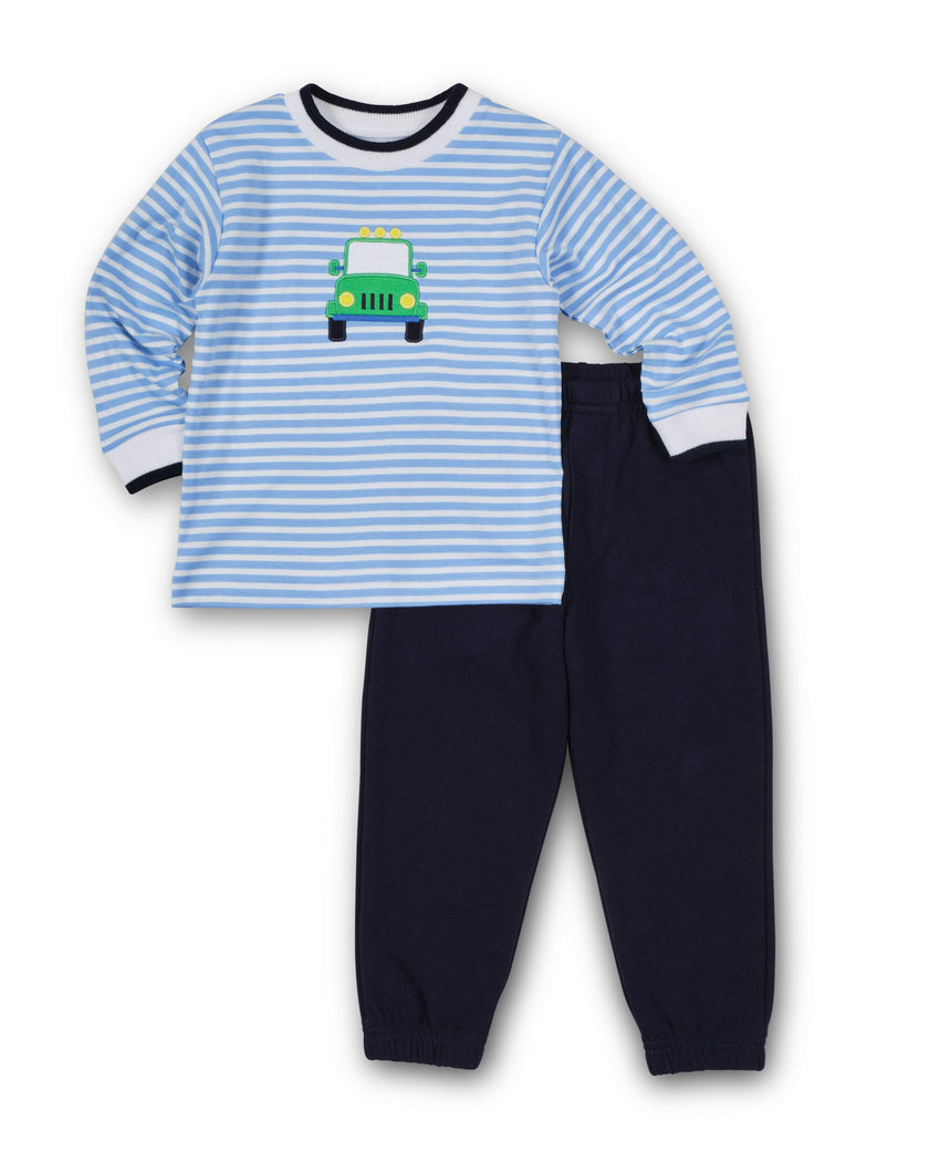Stripe Knit Shirt With Safari Jeep